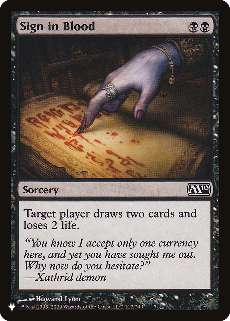 Sign in Blood (M10) [The List Reprints] | Clutch Gaming