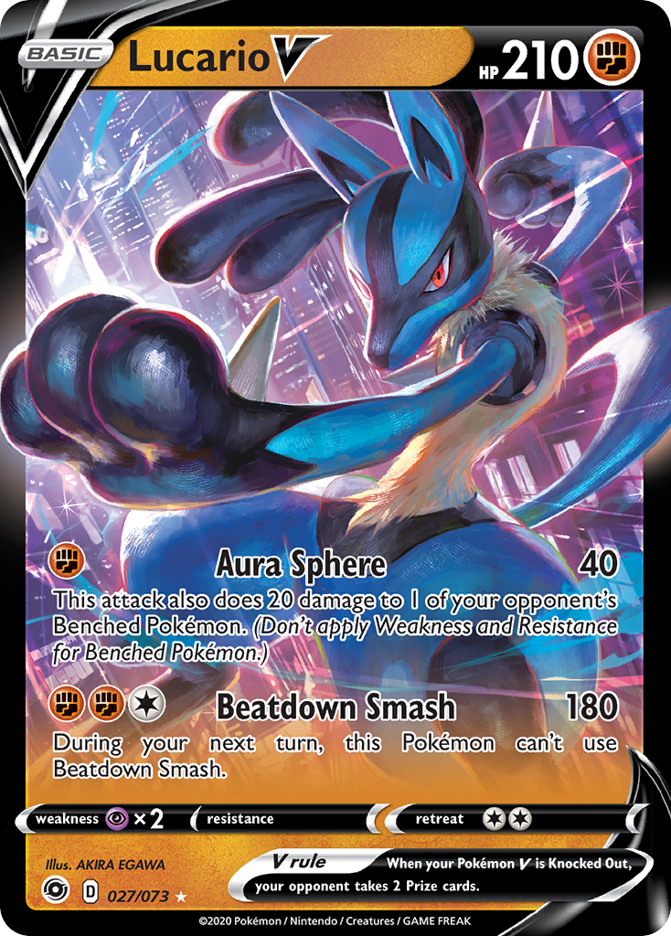 Lucario V (027/073) (Intro Deck) [Sword & Shield: Champion's Path] | Clutch Gaming