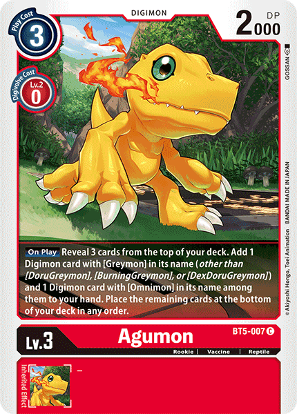 Agumon [BT5-007] [Battle of Omni] | Clutch Gaming