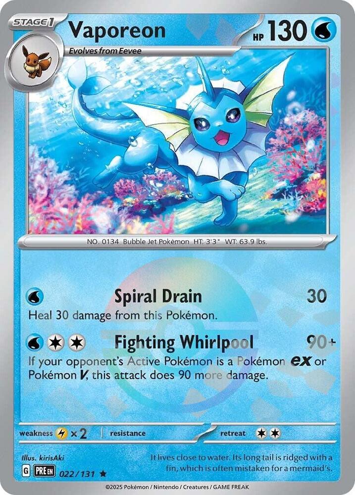 Vaporeon (022/131) (Poke Ball Pattern) [Scarlet & Violet: Prismatic Evolutions] | Clutch Gaming