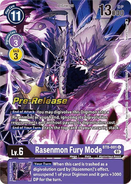 Rasenmon: Fury Mode [BT8-081] [New Awakening Pre-Release Cards] | Clutch Gaming