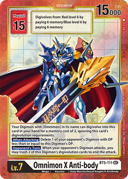 Omnimon X Anti-body [BT5-111] (Alternate Art) [Battle of Omni] | Clutch Gaming