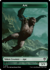 Ape // Shark Double-Sided Token [Outlaws of Thunder Junction Commander Tokens] | Clutch Gaming