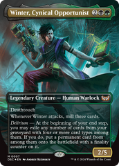 Winter, Cynical Opportunist (Borderless) [Duskmourn: House of Horror Commander] | Clutch Gaming