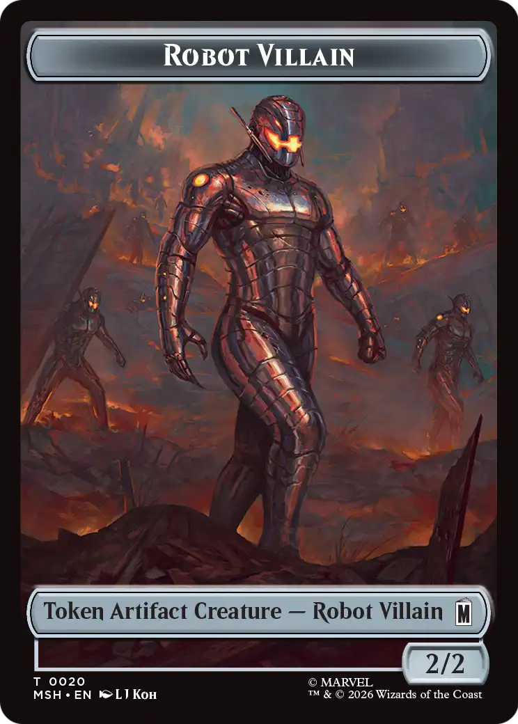 Soldier // Robot Villain Double-Sided Token [Marvel Super Heroes Tokens] | Clutch Gaming