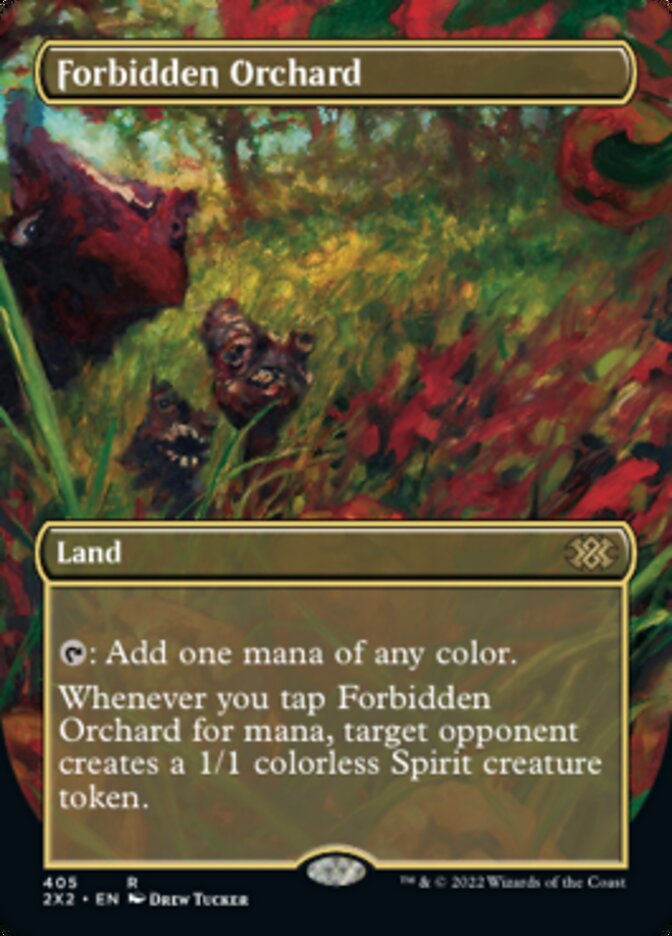 Forbidden Orchard (Borderless Alternate Art) [Double Masters 2022] | Clutch Gaming