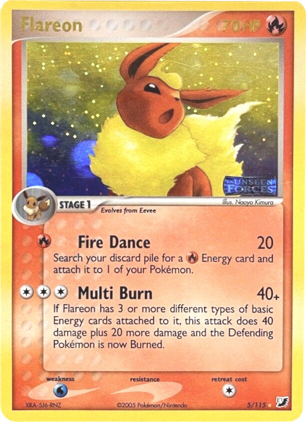 Flareon (5/115) (Stamped) [EX: Unseen Forces] | Clutch Gaming