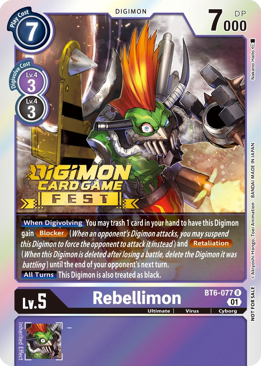 Rebellimon [BT6-077] (Digimon Card Game Fest 2022) [Double Diamond Promos] | Clutch Gaming