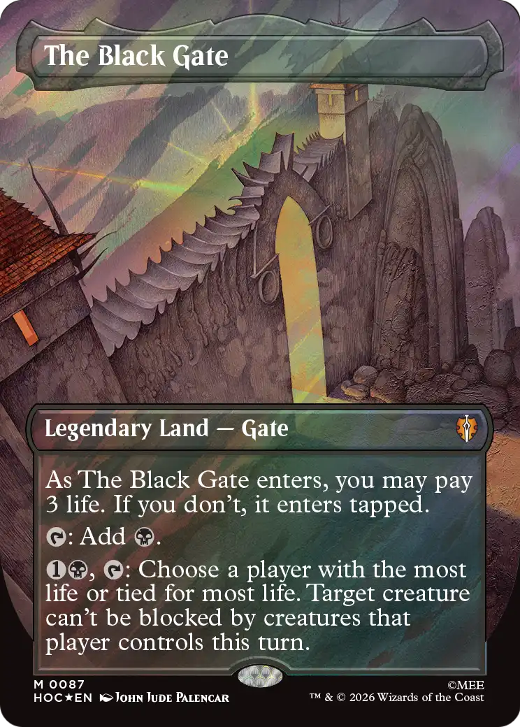 The Black Gate (Borderless) (Surge Foil) [The Hobbit: Eternal-Legal] | Clutch Gaming