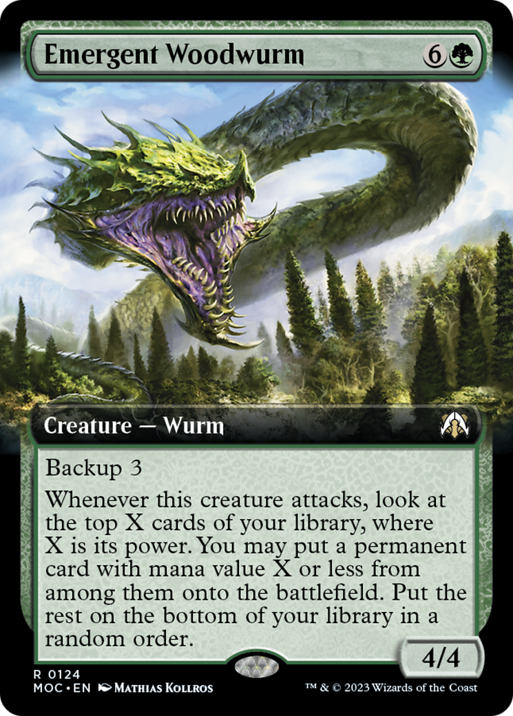 Emergent Woodwurm (Extended Art) [March of the Machine Commander] | Clutch Gaming