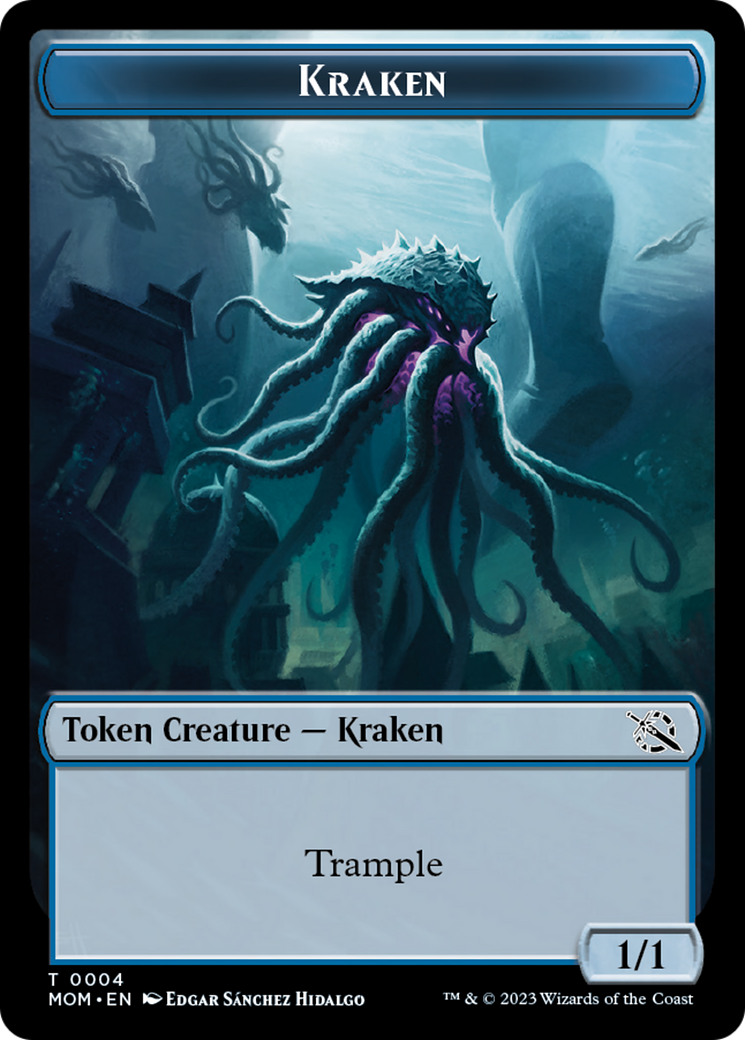 Monk // Kraken Double-Sided Token [March of the Machine Tokens] | Clutch Gaming