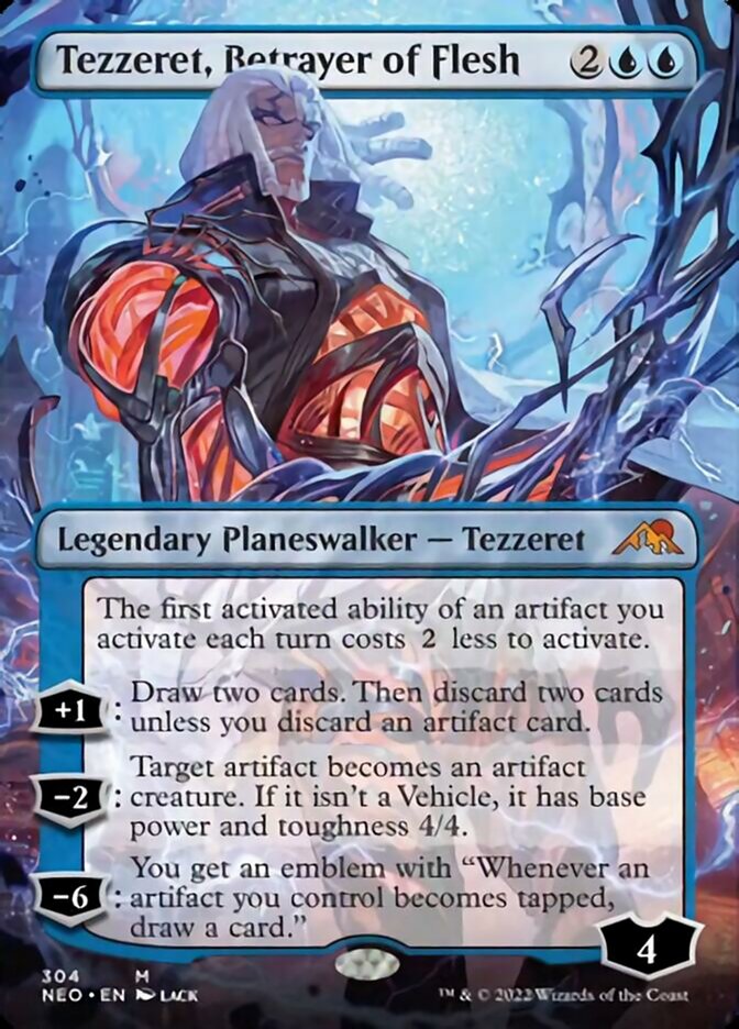 Tezzeret, Betrayer of Flesh (Borderless) [Kamigawa: Neon Dynasty] | Clutch Gaming