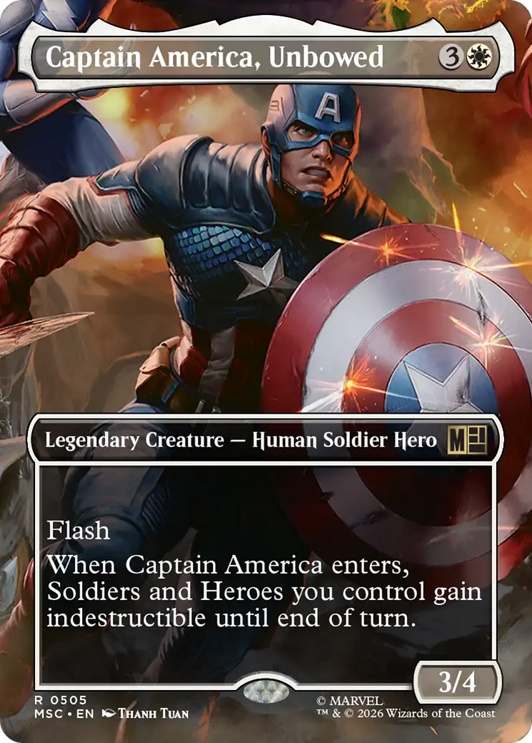 Captain America, Unbowed (Borderless) [Marvel Super Heroes Commander] | Clutch Gaming