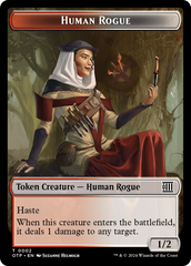 Human Rogue // Plot Double-Sided Token [Outlaws of Thunder Junction: Breaking News Tokens] | Clutch Gaming