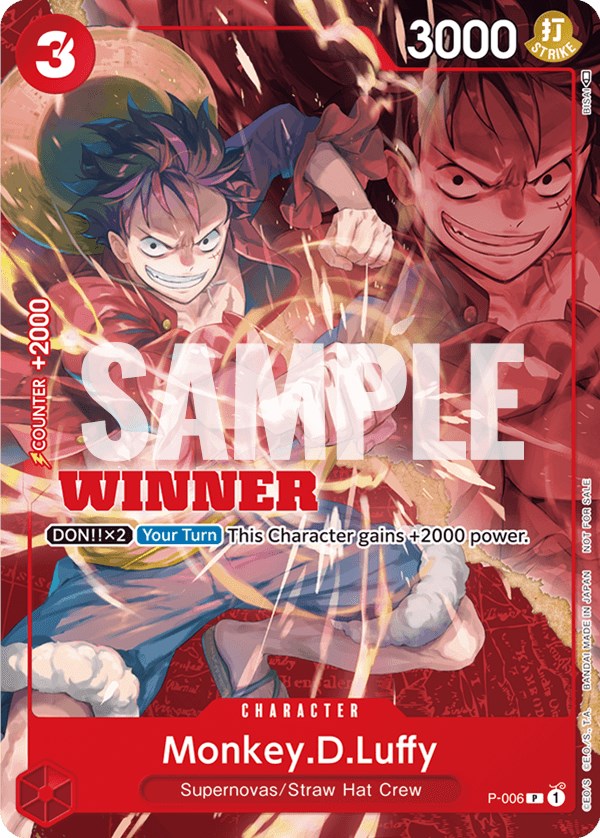 Monkey.D.Luffy (P-006) (Winner Pack Vol. 1) [One Piece Promotion Cards] | Clutch Gaming