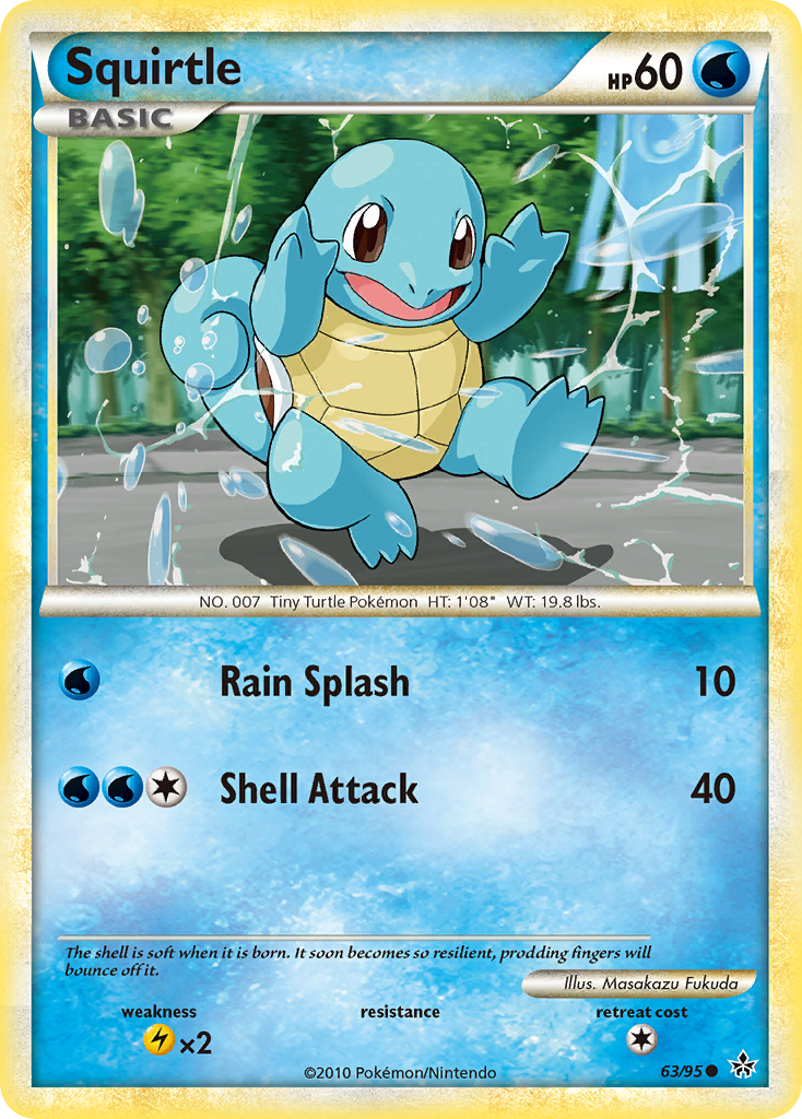 Squirtle (63/95) [HeartGold & SoulSilver: Unleashed] | Clutch Gaming