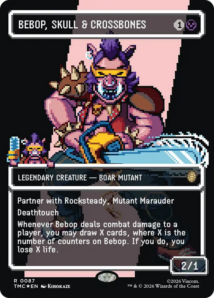 Bebop, Skull & Crossbones (Borderless) (Surge Foil) [Teenage Mutant Ninja Turtles Commander] | Clutch Gaming