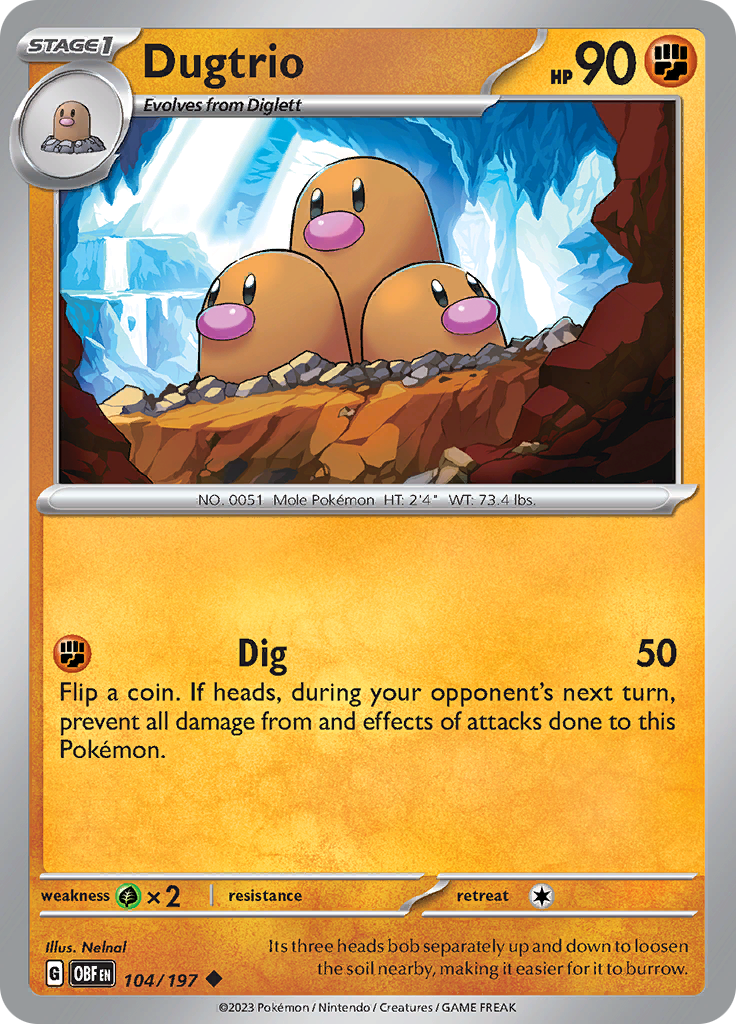 Dugtrio (104/197) [Scarlet & Violet: Obsidian Flames] | Clutch Gaming