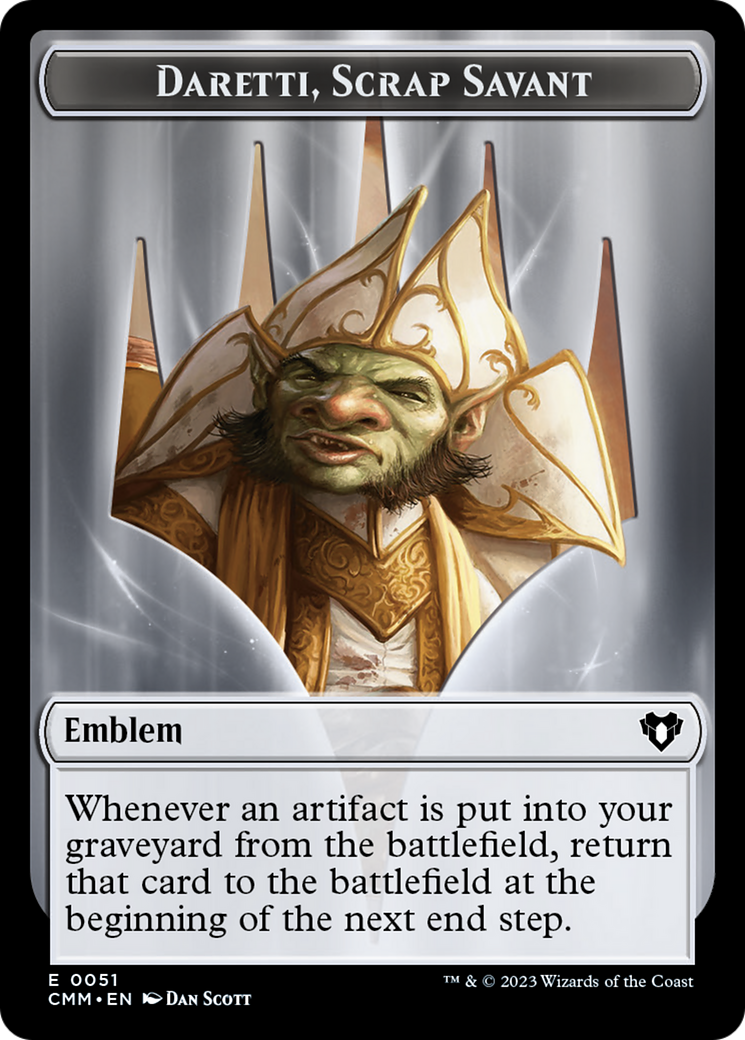 Daretti, Scrap Savant Emblem [Commander Masters Tokens] | Clutch Gaming