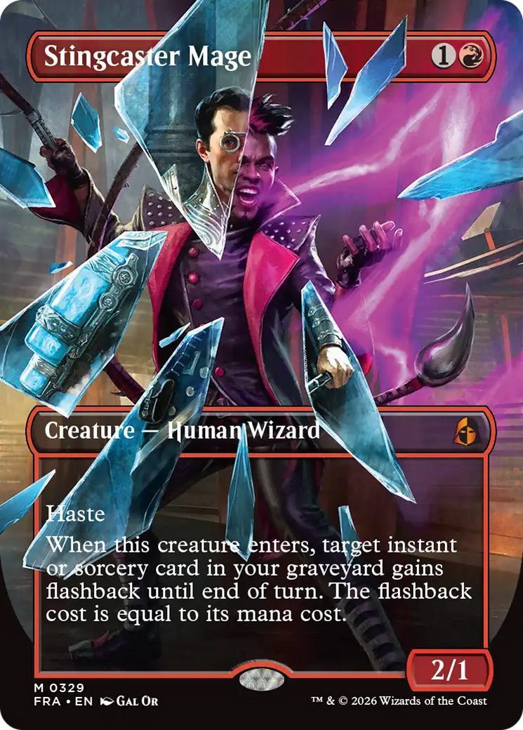 Stingcaster Mage (Borderless) (Facet Foil) [Reality Fracture] | Clutch Gaming