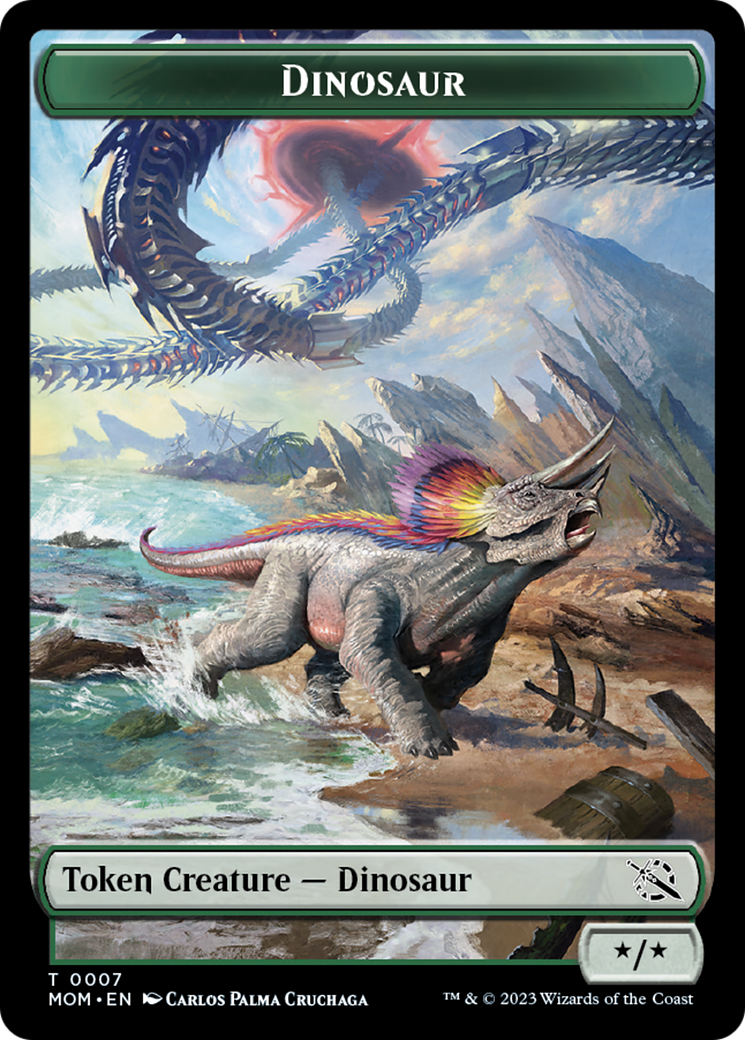 Soldier // Dinosaur Double-Sided Token [March of the Machine Tokens] | Clutch Gaming