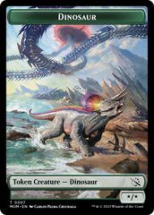 Warrior // Dinosaur Double-Sided Token [March of the Machine Tokens] | Clutch Gaming