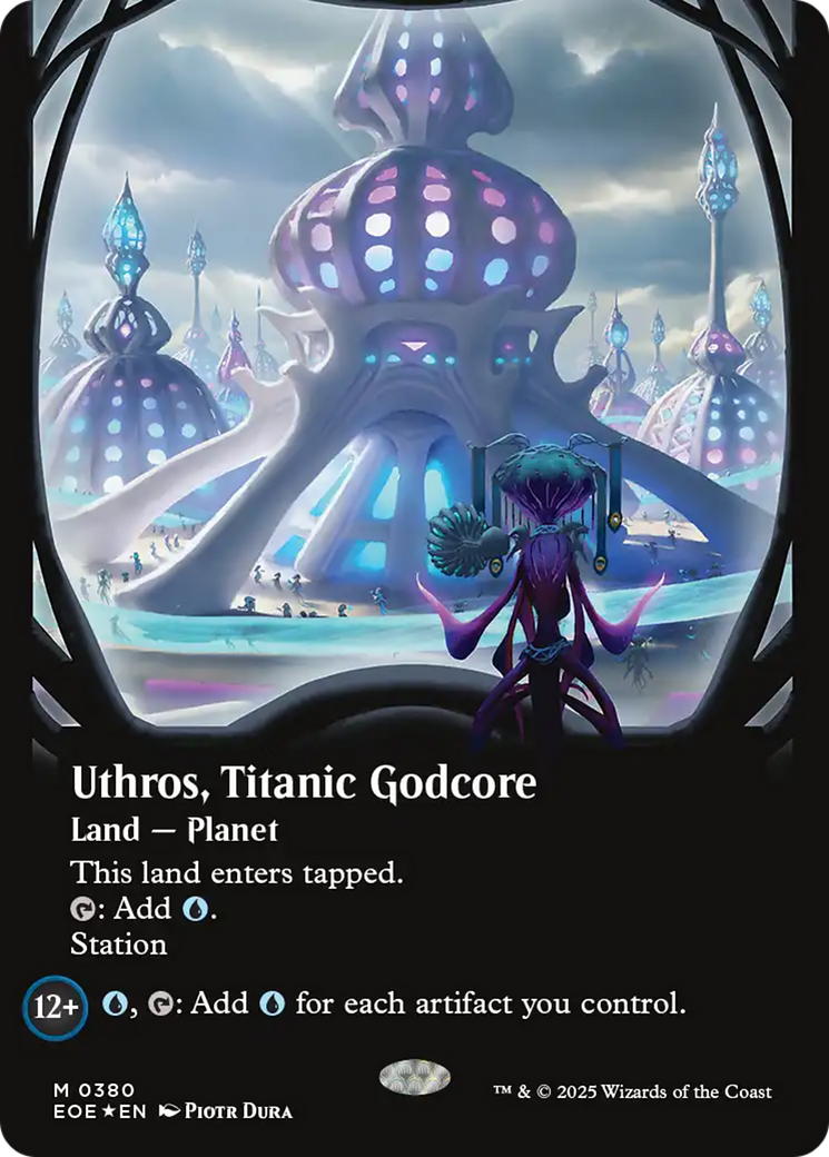 Uthros, Titanic Godcore (Borderless) (Galaxy Foil) [Edge of Eternities] | Clutch Gaming
