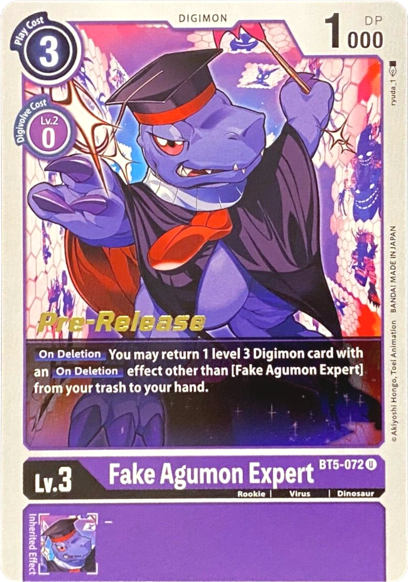 Fake Agumon Expert [BT5-072] [Battle of Omni Pre-Release Promos] | Clutch Gaming