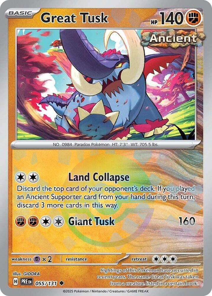 Great Tusk (055/131) (Poke Ball Pattern) [Scarlet & Violet: Prismatic Evolutions] | Clutch Gaming