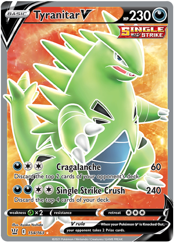 Tyranitar V (154/163) [Sword & Shield: Battle Styles] | Clutch Gaming