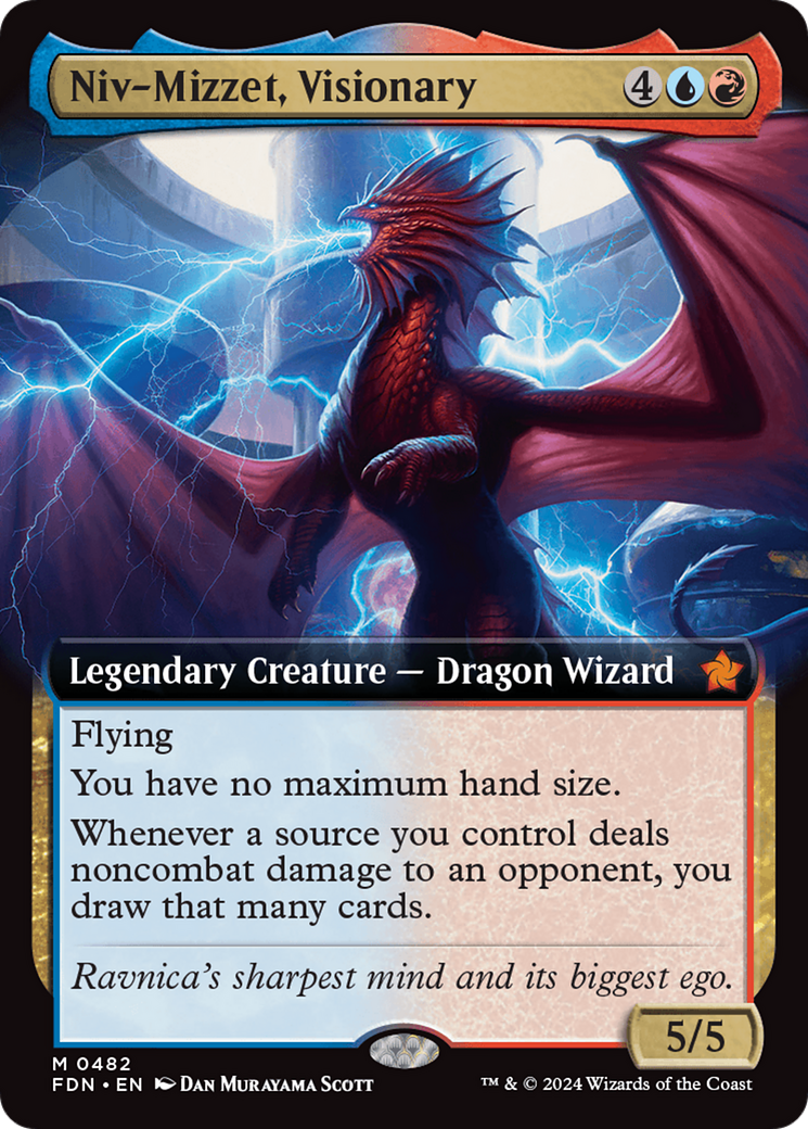 Niv-Mizzet, Visionary (Extended Art) [Foundations] | Clutch Gaming