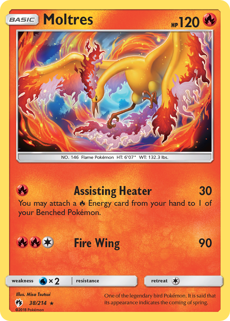 Moltres (38/214) (Reverse Holo) [Sun & Moon: Lost Thunder] | Clutch Gaming