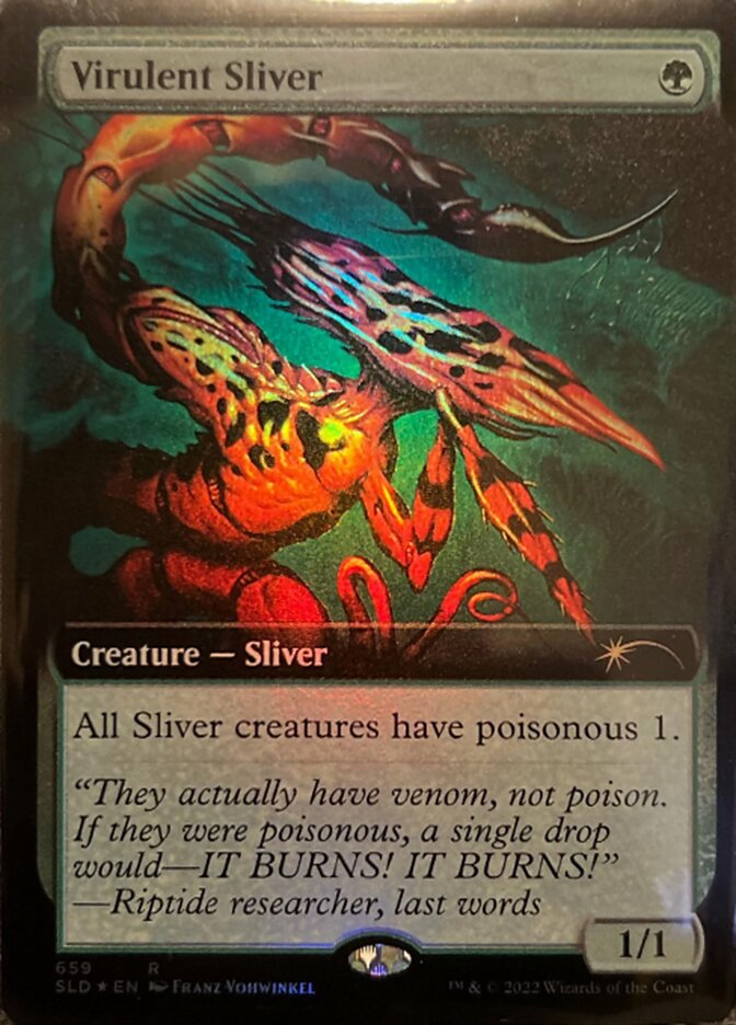 Virulent Sliver (Extended Art) [Secret Lair Drop Promos] | Clutch Gaming