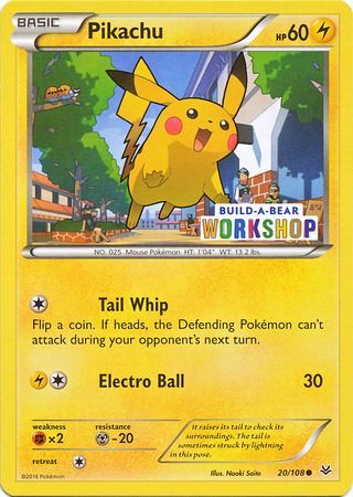 Pikachu (20/108) (Build A Bear Workshop Exclusive) [Miscellaneous Cards] | Clutch Gaming