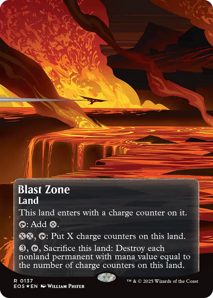 Blast Zone (0137) (Borderless) (Galaxy Foil) [Edge of Eternities: Stellar Sights] | Clutch Gaming