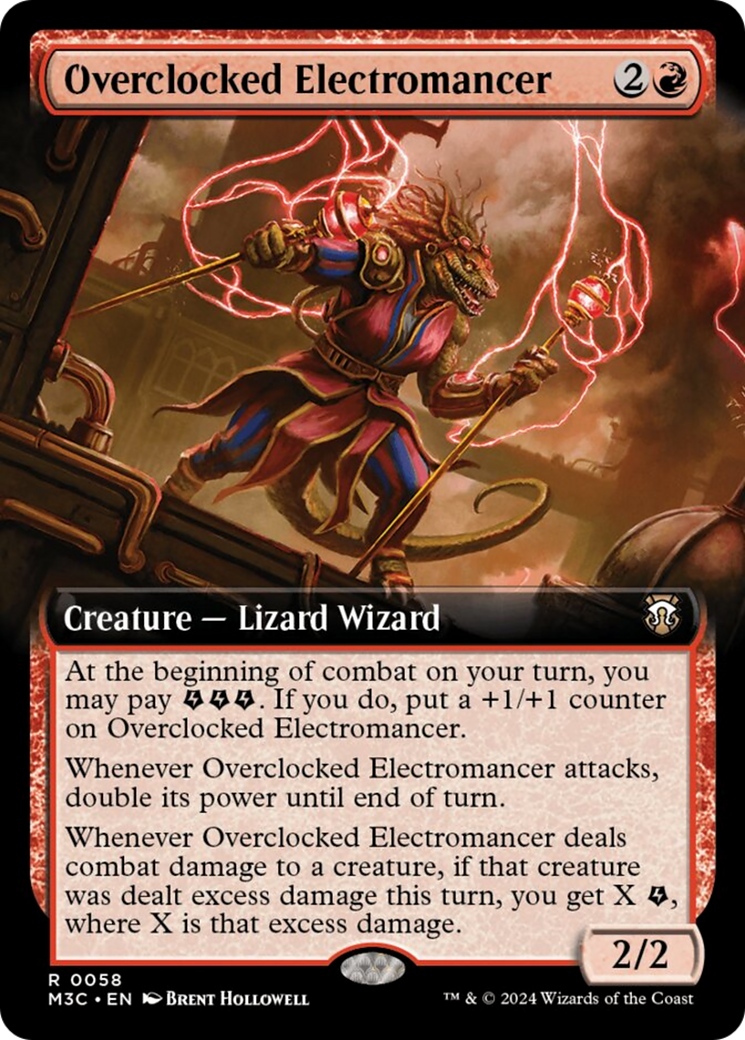 Overclocked Electromancer (Extended Art) (Ripple Foil) [Modern Horizons 3 Commander] | Clutch Gaming