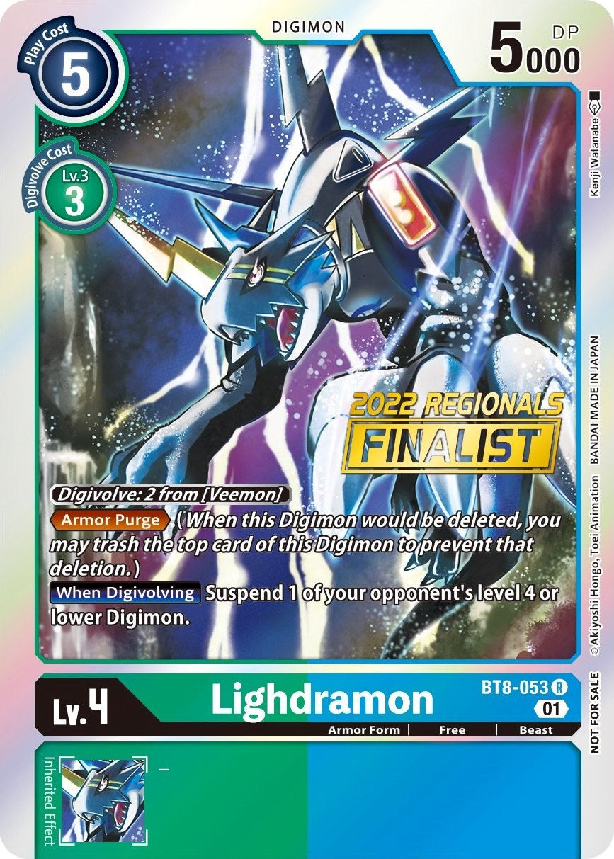 Lighdramon [BT8-053] (2022 Championship Offline Regional) (Online Finalist) [New Awakening Promos] | Clutch Gaming