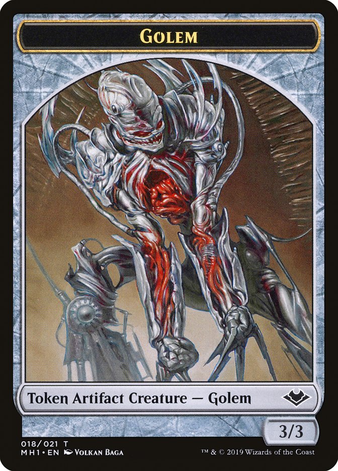 Zombie // Golem Double-Sided Token [Modern Horizons Tokens] | Clutch Gaming