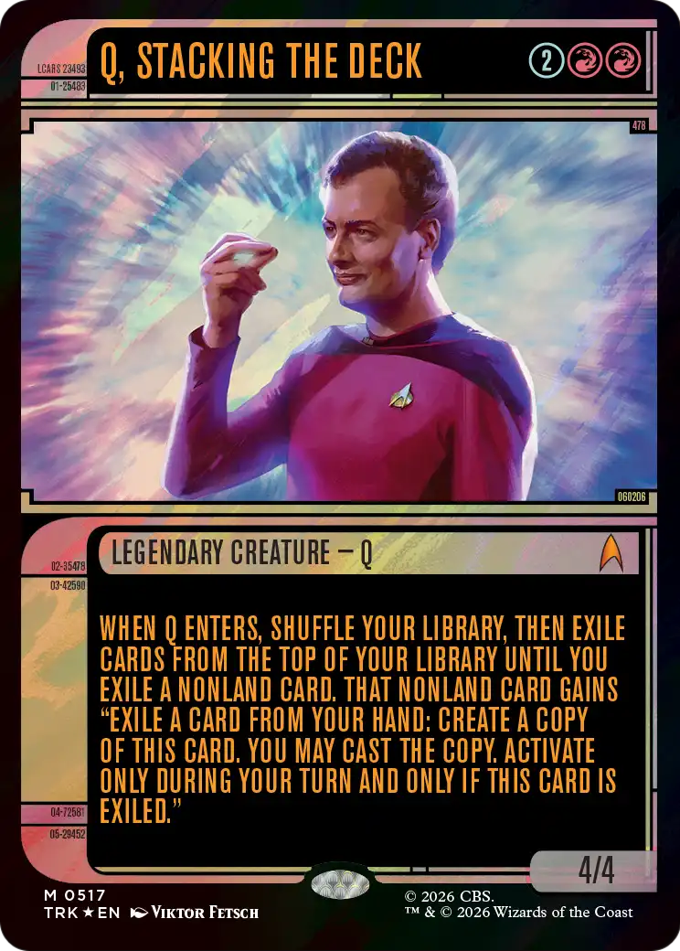 Q, Stacking the Deck (Showcase) (Surge Foil) [Star Trek] | Clutch Gaming