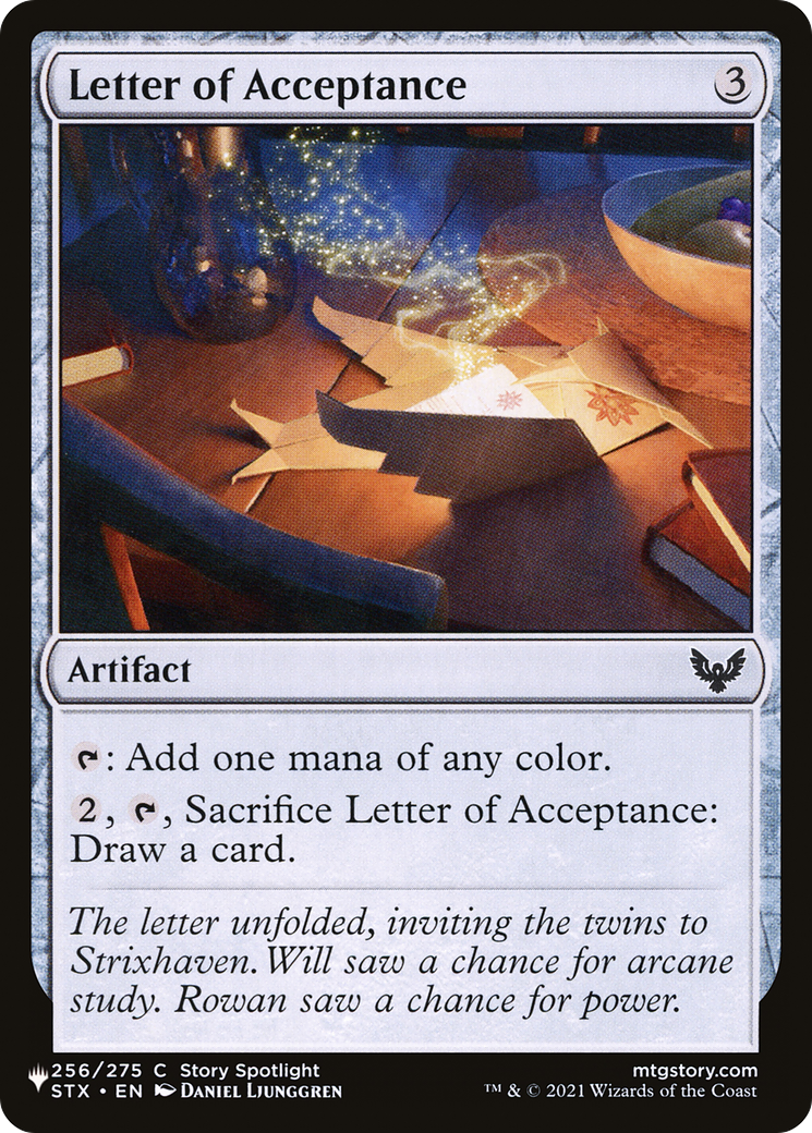 Letter of Acceptance [The List Reprints] | Clutch Gaming