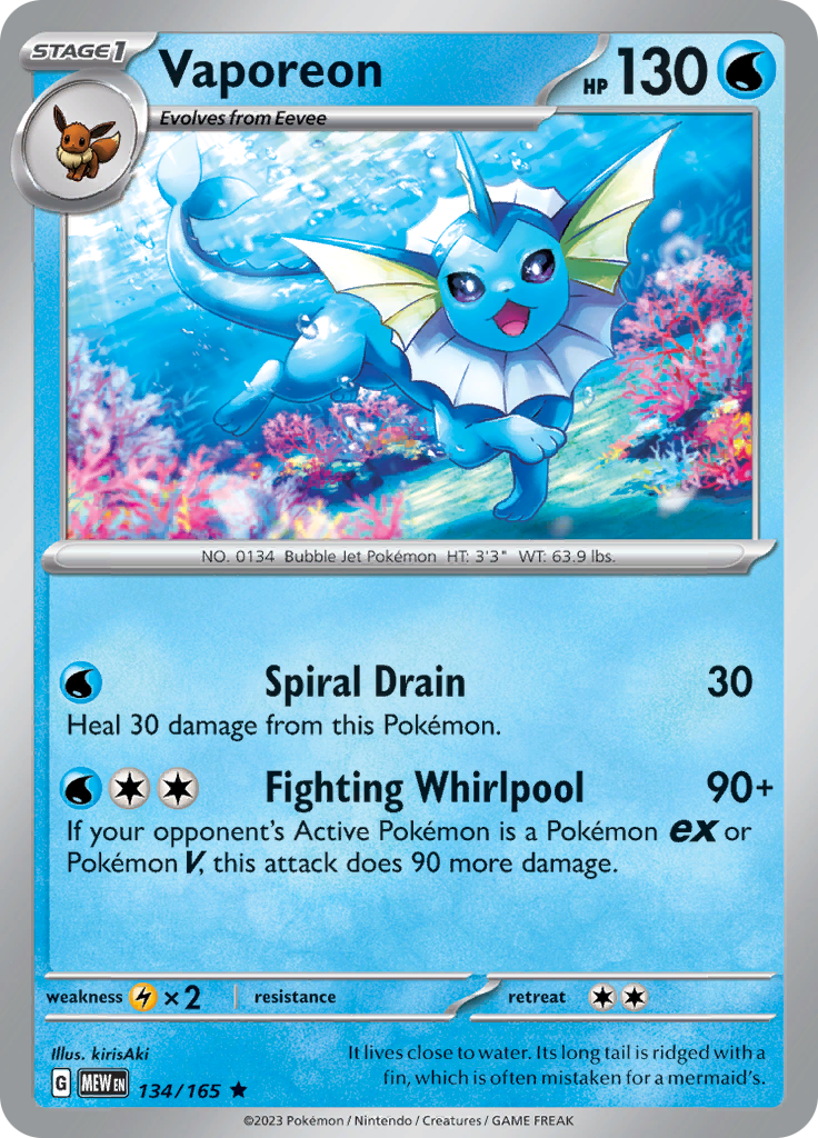 Vaporeon (134/165) [Scarlet & Violet: 151] | Clutch Gaming