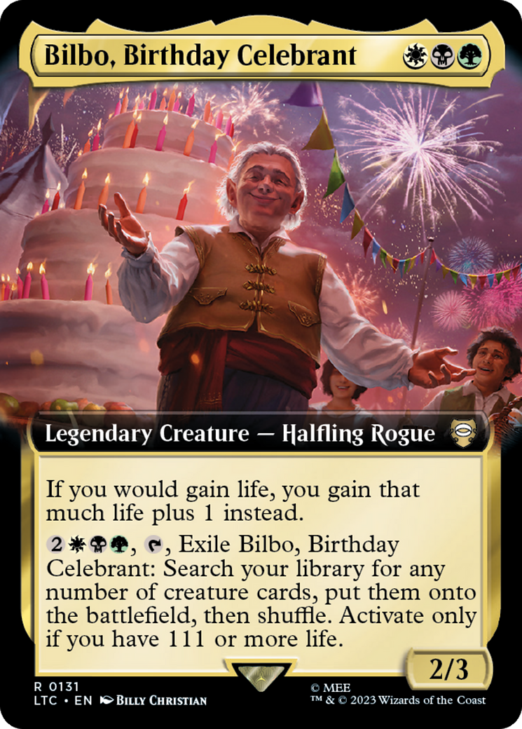 Bilbo, Birthday Celebrant (Extended Art) [The Lord of the Rings: Tales of Middle-Earth Commander] | Clutch Gaming