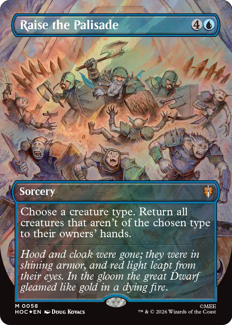 Raise the Palisade (Borderless) (Surge Foil) [The Hobbit: Eternal-Legal] | Clutch Gaming