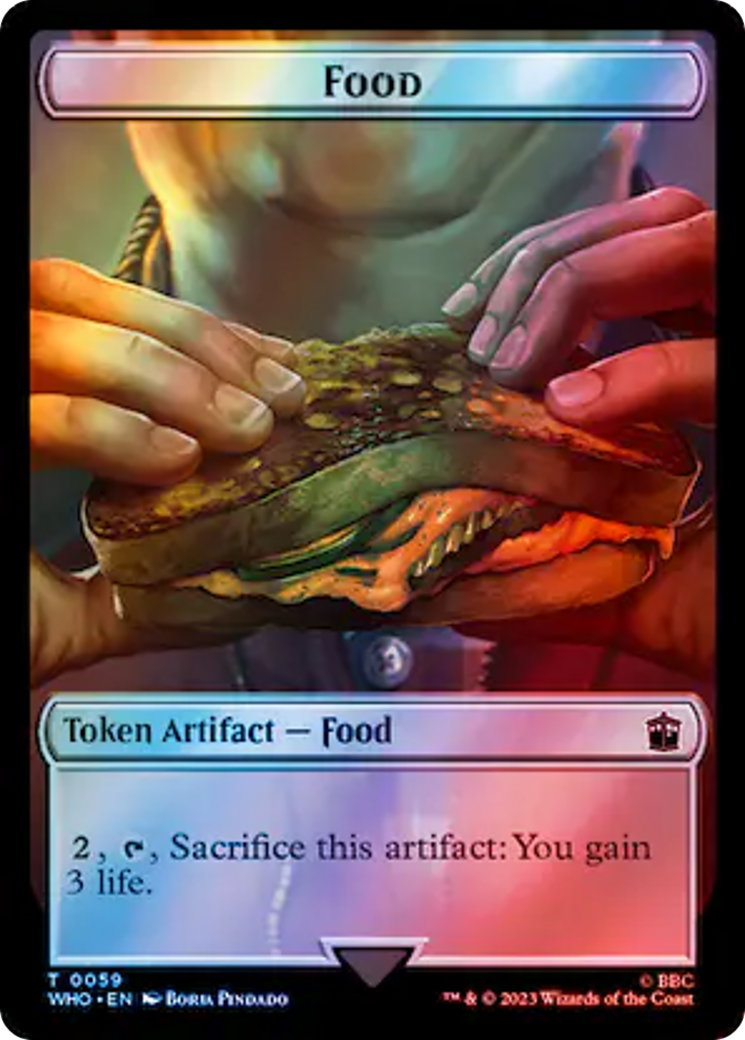 Alien // Food (0059) Double-Sided Token (Surge Foil) [Doctor Who Tokens] | Clutch Gaming