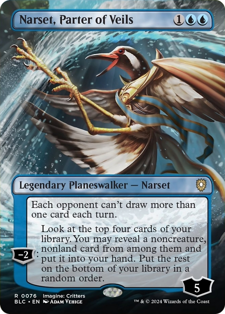 Narset, Parter of Veils (Borderless) [Bloomburrow Commander] | Clutch Gaming