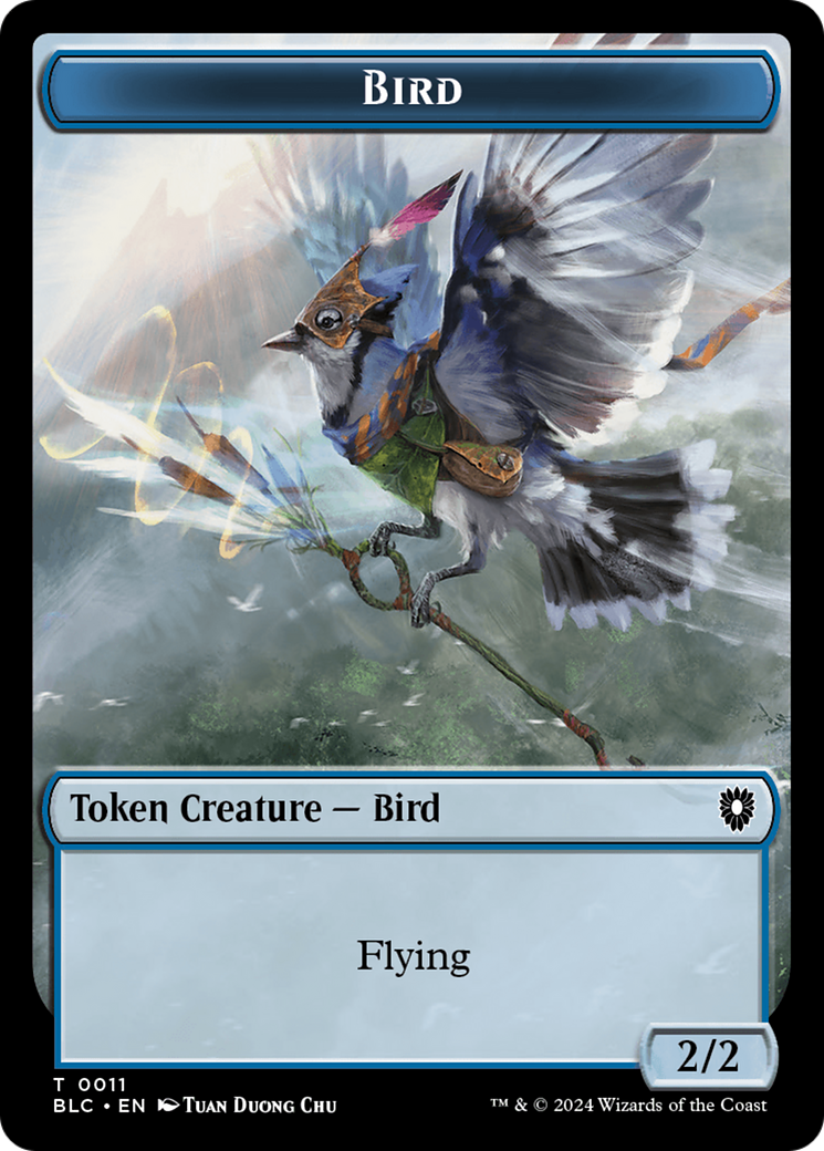 Bird (011) // Shark Double-Sided Token [Bloomburrow Commander Tokens] | Clutch Gaming