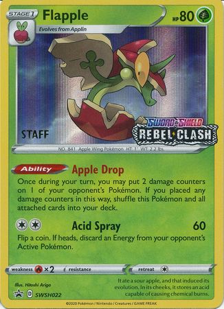 Flapple (SWSH022) (Staff Prerelease Promo) [Sword & Shield: Black Star Promos] | Clutch Gaming