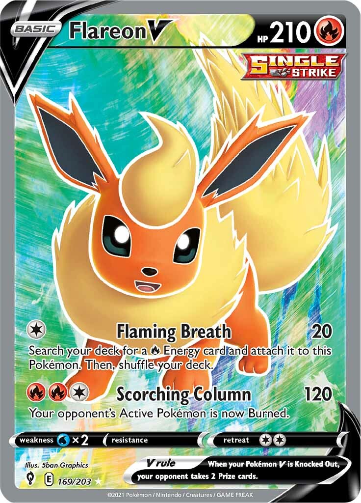 Flareon V (169/203) [Sword & Shield: Evolving Skies] | Clutch Gaming