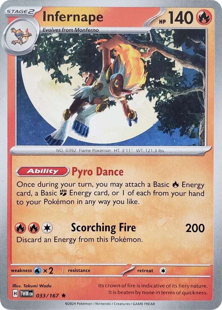 Infernape (033/167) (Theme Deck Exclusive) [Scarlet & Violet: Twilight Masquerade] | Clutch Gaming