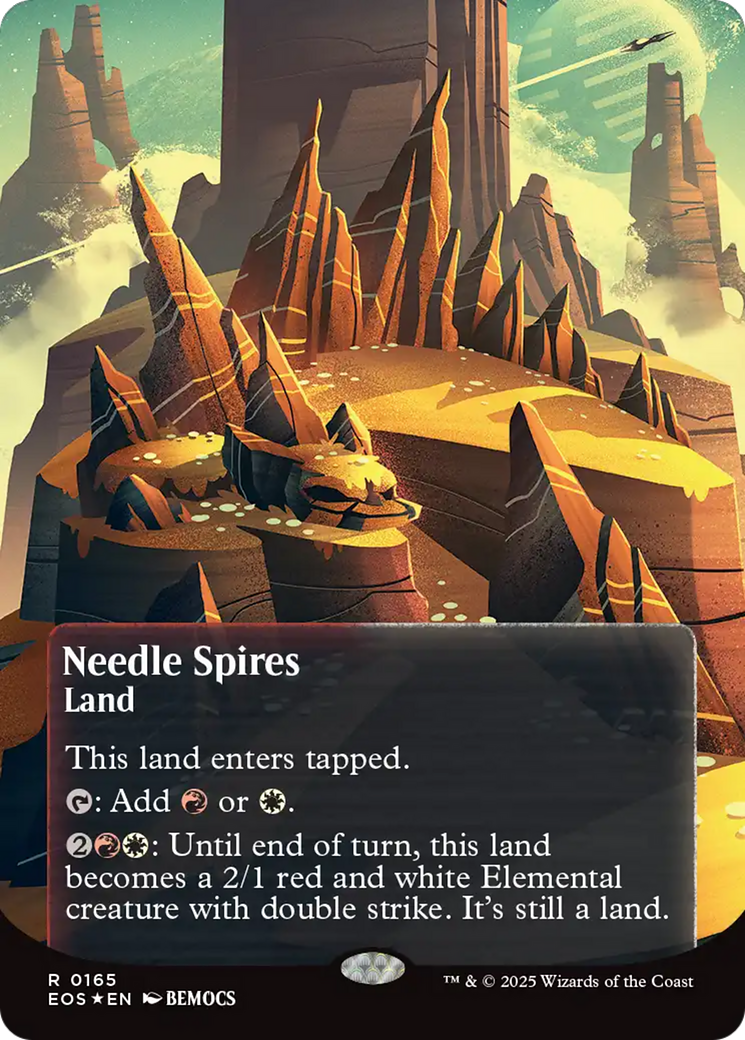 Needle Spires (0165) (Borderless) (Galaxy Foil) [Edge of Eternities: Stellar Sights] | Clutch Gaming